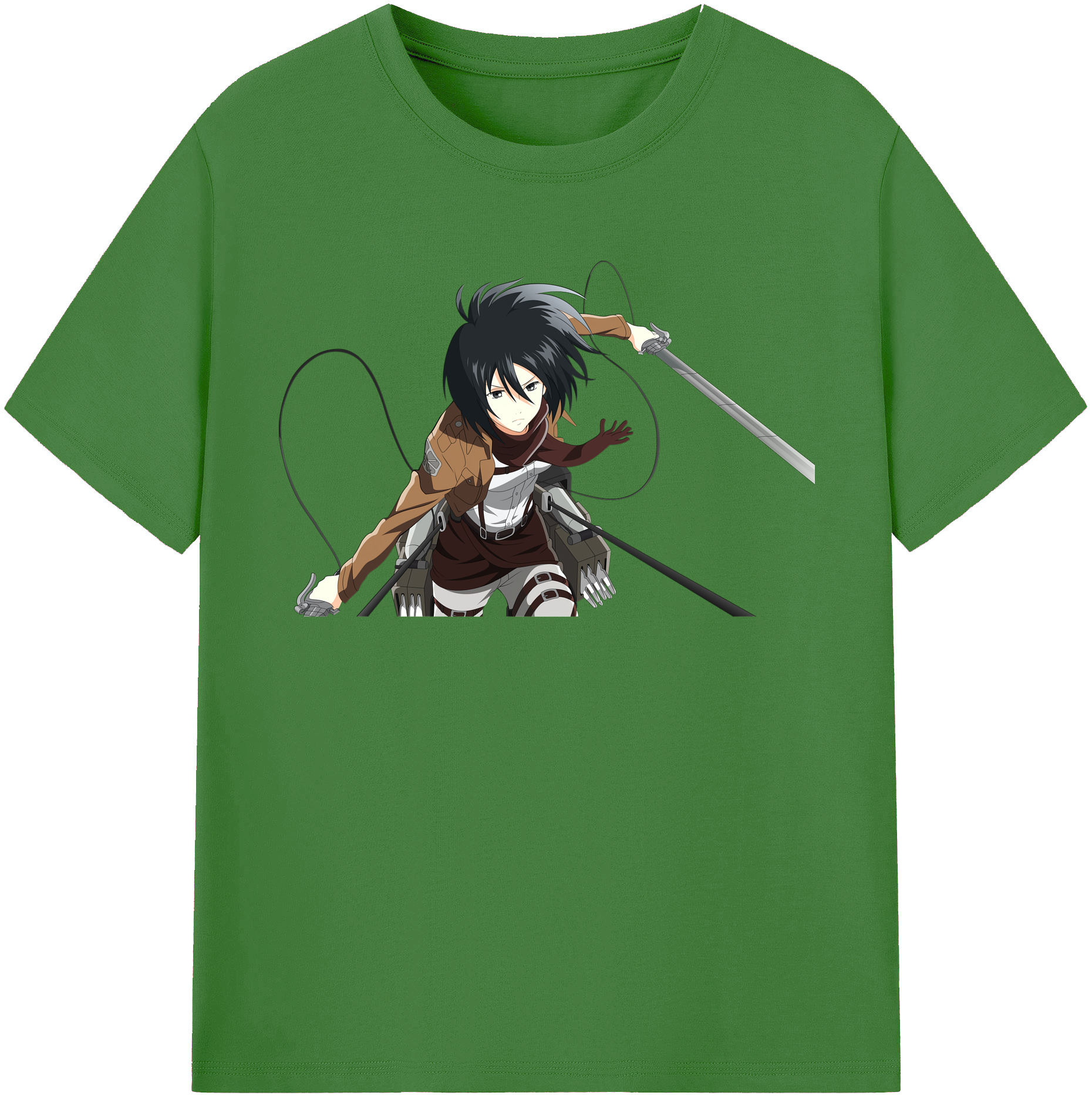 （画像用） 進撃の巨人 ミカサ·アッカーマン Attack on Titan Mikasa Ackerman レディースカジュアルプリントTシャツ（綿100％）